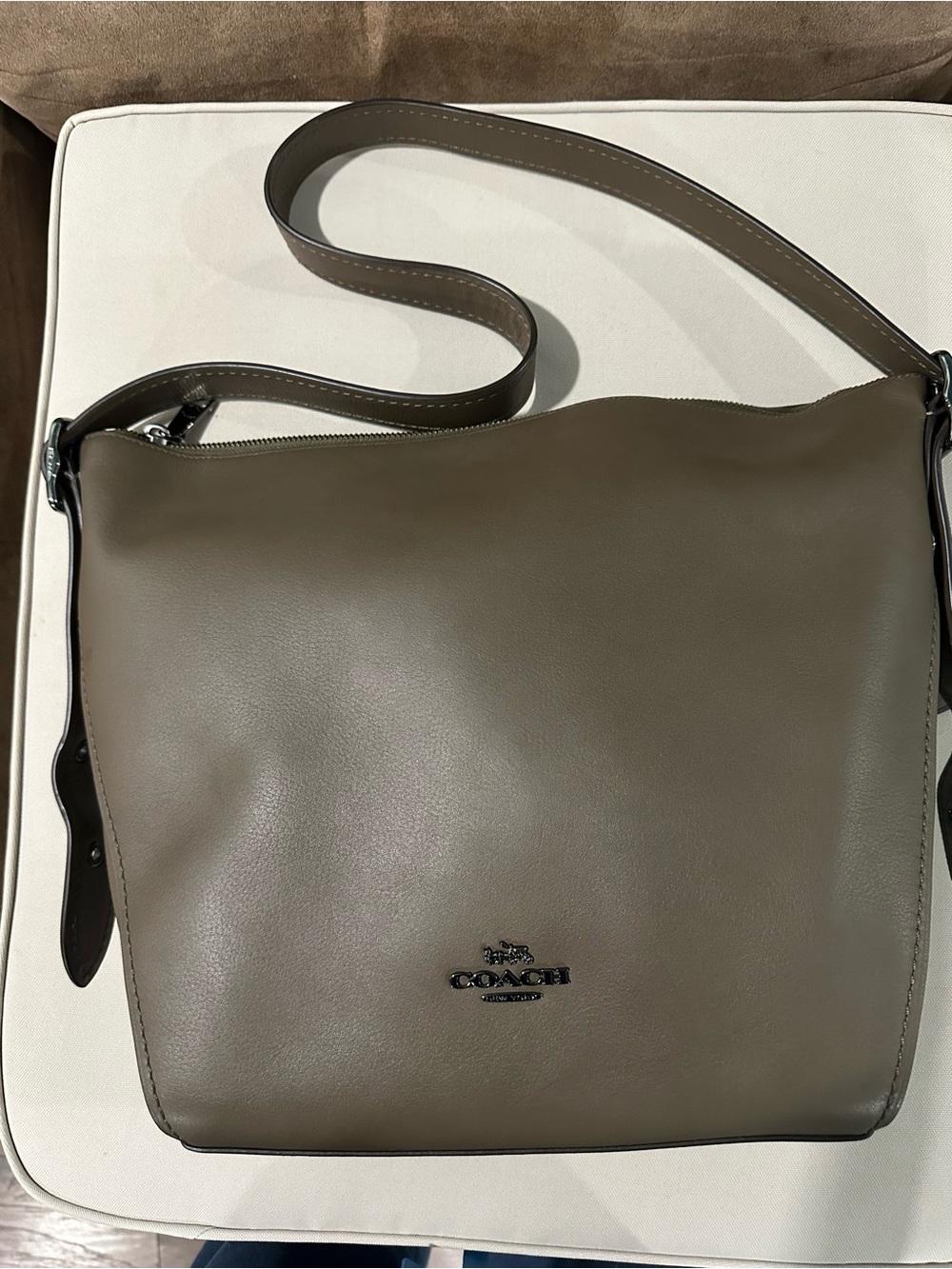 Coach  Olive/Brown Leather Messenger Bag